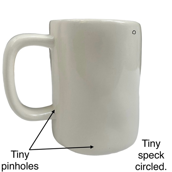 Rae Dunn MINE YOURS Mug Set White Red Large Letters Dimples NWT NIB OG 2017 - Picture 8 of 17